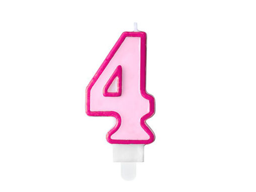 Picture of BIRTHDAY CANDLE PINK NUMBER 4